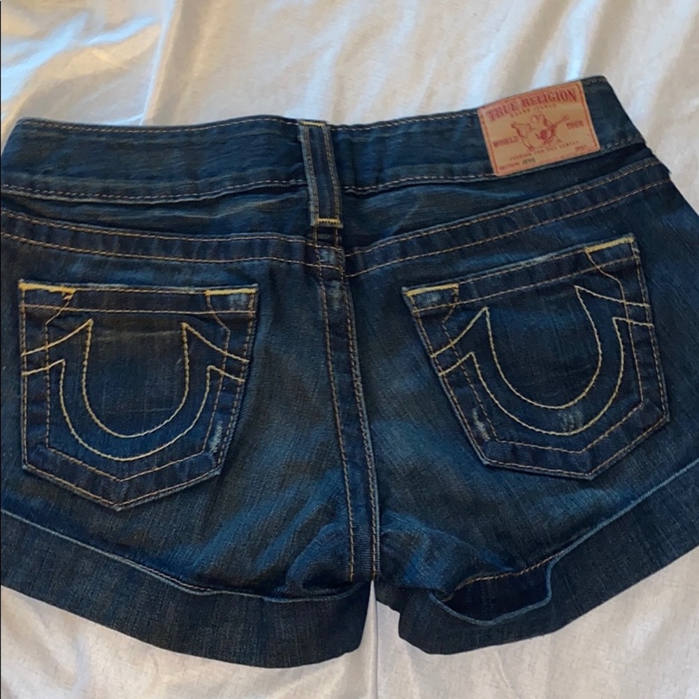 True religion denim shorts
